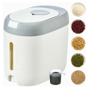 Conteneur de stockage de céréales en plastique personnalisé pour la maison et la cuisine, hermétique, seau à riz de 10 kg, boîte de rangement pour aliments pour animaux de compagnie - Product Image 1