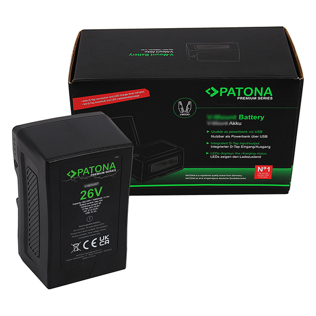 Hot Selling Portable PATONA Premium V-Mount 26V 302Wh Battery for LED Lamps and Video Cameras