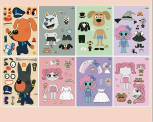 สติ๊กเกอร์แต่งตัวเมจิก เมโกะ ลาบราดอร์ เชอร์ฟิลด์ - สติ๊กเกอร์ของเล่นเสริมพัฒนาการเด็กแบบนำกลับมาใช้ใหม่ได้และเป็นมิตรกับสิ่งแวดล้อมสำหรับการเล่นสร้างสรรค์ - Product Image 3