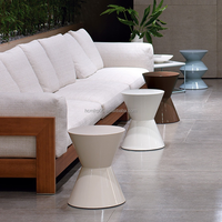 Table console d'angle en fibre de verre de couleur personnalisée, style européen moderne, pour entrée, salon ou bureau - Facile à nettoyer