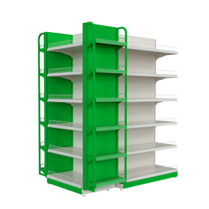 Top Selling Heavy Duty Metal Gondola Supermarket <b>Shelves</b> with <b>Wire</b> Guard Double Sided Aisle Rack for Grocery Store - Product Image 5
