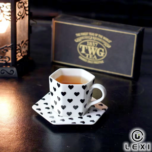 5 Stück Fine Bone China Love Design Teese rvice Keramik Porzellan Teekanne Tasse und Untertasse Nachmittags tee Set Mit Herz Design - Product Image 3
