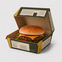 Sac en papier personnalisé pour emporter, pour poulet frit, burger, poisson et frites, emballage alimentaire pour les en-cas de rue, pour la restauration rapide