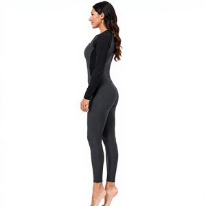 Maillot de bain une pièce pour femme, manches longues, fermeture éclair devant, color block, pour le surf, la plongée, la piscine et les sports nautiques - Product Image 5