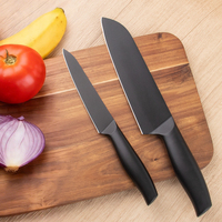 Coffret de 3 couteaux de cuisine antiadhésifs avec manche creux en acier inoxydable, couteau utilitaire, Santoku, couteau à découper, couteau de chef pour les cuisiniers à domicile