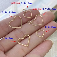 Multi Style 14K Gold Filled Hollow Heart Charm Pendant Connectors With/Without Loop For Necklace Earring DIY Jewelry Accessories