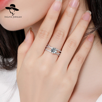 Bague en diamant Moissanite classique en argent sterling 925 pour femmes filles fêtes-livraison directe disponible