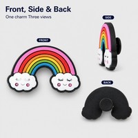 Breloques 3D en PVC souple pour chaussures, breloques colorées arc-en-ciel pour sabots avec relief en relief, décorations pour baskets, sandales et sabots