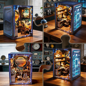 Kit de puzzle 3D en bois DIY Thème Institut d'Astronomie Créative avec lumière LED – Maquette d'<span class=keywords><strong>architecture</strong></span> miniature - Product Image 2