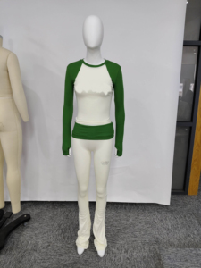 Custom Women's Spring Clothing Wholesale Raglan Color Block Cotton Tee Shirt <strong>Pants</strong> 2 Piece Lounge Wear Casual <strong>Clothes</strong> for Women - Product Image 3