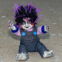 Poupée fantôme d'Halloween, position assise, activée par capteur, avec effets lumineux et sonores, réutilisable, en plastique, pour décoration de sécurité, fonctionne avec piles AAA