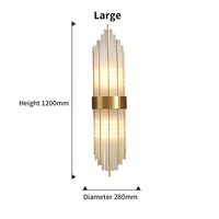 Applique murale de luxe en cristal doré, lampe murale LED verticale moderne pour chambre, hôtel, couloir, décoration murale