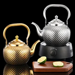 Golden Silvery Coppery Color Brewing Kettle Arabian Style Jug Kettle Portable Hot Water Kettle With filtering