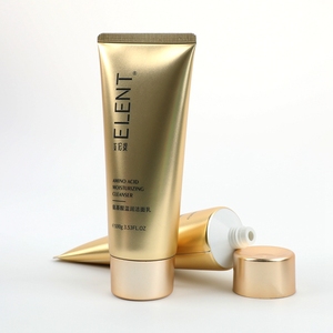 <span class=keywords><strong>Tube</strong></span> vide compressible personnalisable en aluminium composite plaqué or haut de gamme de 100 ml pour emballage cosmétique de nettoyant hydratant aux acides aminés - Product Image 1