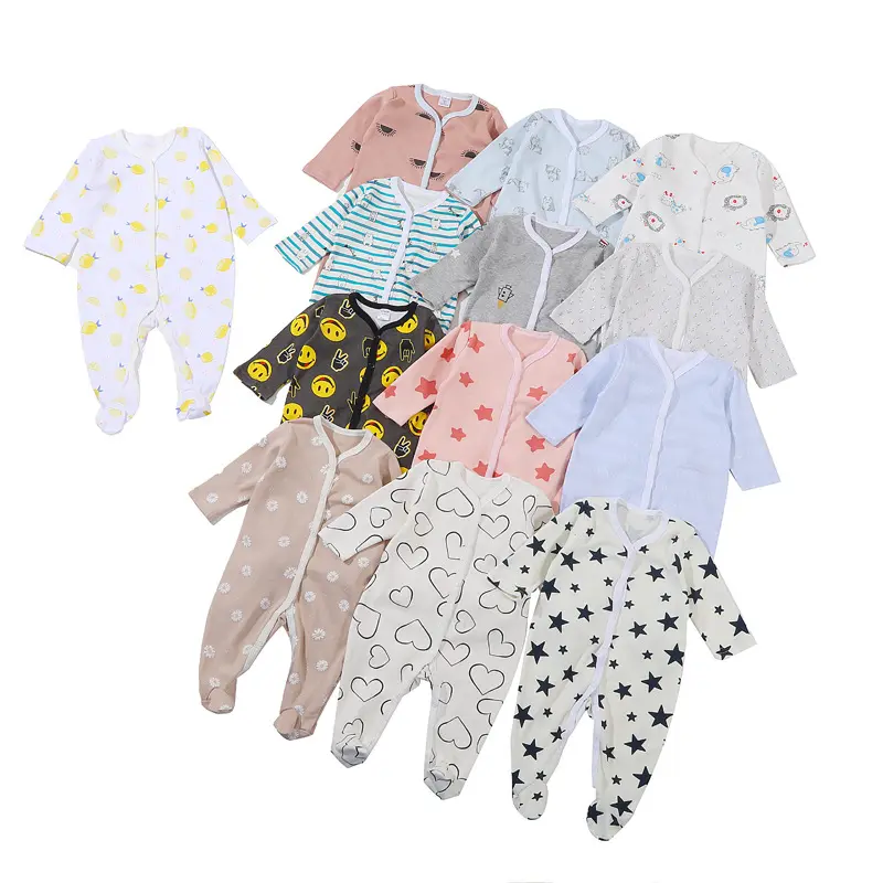 Bé trai và bé gái Romper Jumpsuit 100% cotton hữu cơ một mảnh trang phục Coverall bé