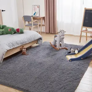 가짜 토끼 모피 퍼지 플러시 쿠션 지역 깔개 거실 침실 매트 푹신한 큰 부드러운 카펫 깔개