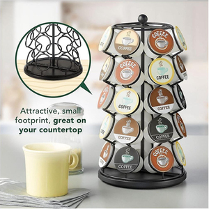 Modern Spins 360 grados <span class=keywords><strong>Lazy</strong></span> <span class=keywords><strong>Susan</strong></span> giratorio K Cup Coffee Pod Carrusel Coffee Caspule Holder Stand para mostrador de cocina - Product Image 3