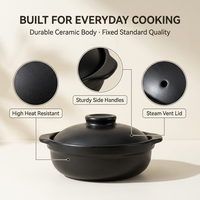 Casseroles en céramique – Qualité professionnelle, résistantes aux hautes températures, design moderne et minimaliste pour cuisinières à gaz et flammes nues, peu profondes