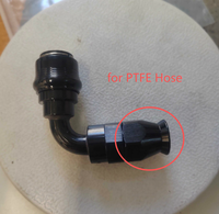 Conception personnalisée # 4 # 6 # 8 # 10 # Kit de 12 tuyaux de carburant tressés en nylon noir E85 PTFE avec raccords rapides PTFE à 0, 45 et 90 degrés
