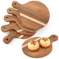 Planche à servir en bois d'acacia, plateau à charcuterie, forme arrondie, durable, écologique, planche à découper durable, plateau à fromage