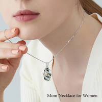 Collier pendentif en argent sterling 925 avec agate mousse, cadeau de fête des mères en gros, bijoux pour femmes