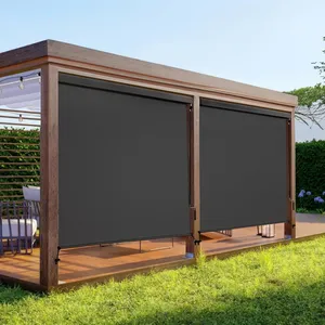 Écrans de protection motorisés rétractables de qualité supérieure pour terrasses et patios, pare-vent extérieur à enroulement - Product Image 1