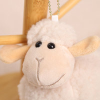 Porte-clés en peluche mignon en forme de mouton gras, personnalisable avec logo OEM, jouet en peluche doux, mascotte du zodiaque, animal en peluche pour cadeau, vente en gros