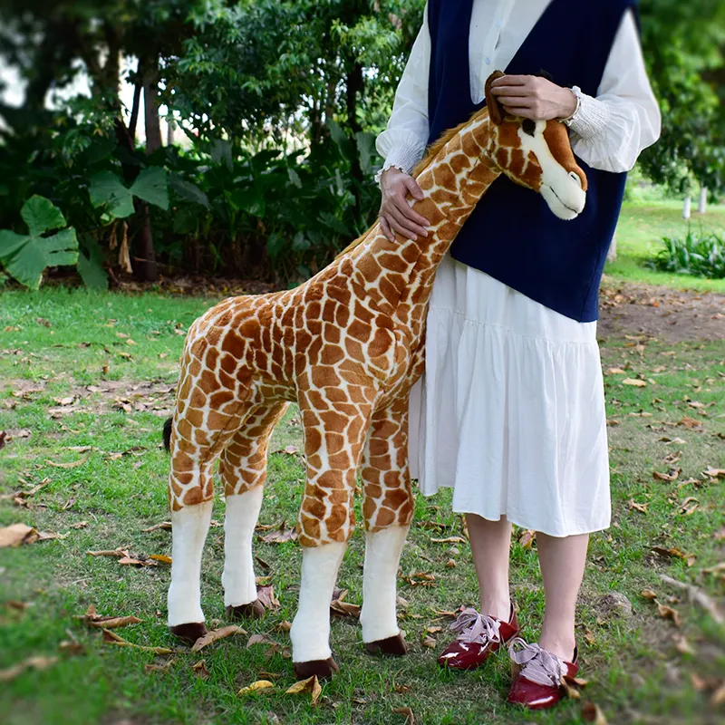 Goede Kwaliteit Enorme Echte Giraffe Knuffels 100Cm Zacht Pluche Giraffe Baby Speelgoed