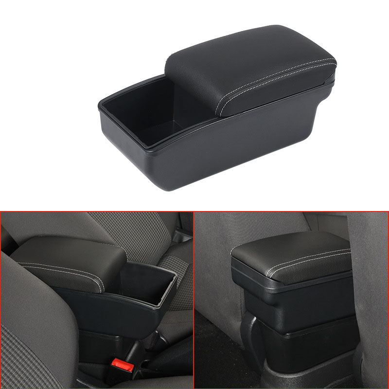 Universal Luxury Leather Car Armrest Box with USB Charger Cup Holder | Center Console Storage