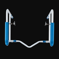 Nouveau design Ksitex salle de bain en acier inoxydable ada toilette pliante barre d'appui hauteur avec poignée texturée