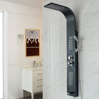 Meilleures ventes Panneau de douche en acier inoxydable brossé nickel SUS304 avec jets de massage dorsal