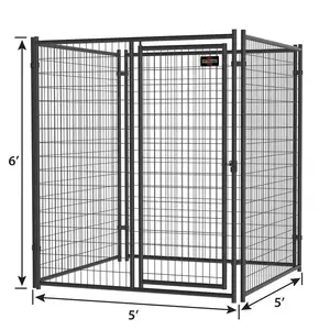 Heavy duty modulaire 6x10 extérieur fil soudé treillis métallique extra large maison extérieure cage pour animaux de compagnie chenils pour chiens et course à vendre