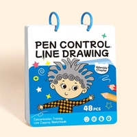 48 feuilles de cartes de traçage pour le contrôle du stylo, thème animaux et personnages, livre d'entraînement à la concentration et à la pré-écriture pour enfants