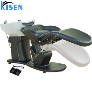 Sillón Eléctrico para Lavado de Cabello Kisen, MOQ 1, Ajustable y Personalizado con Lavabo de Cerámica para Salón, Barbería, Clínica - Product Image 5