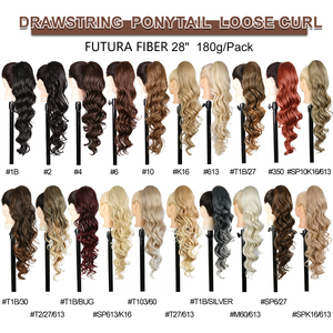 Extensiones de Cabello Sintético Julianna, Ondulado, Rizado, Afro, 27-613, con Clip y Cordones Ajustables - Product Image 4
