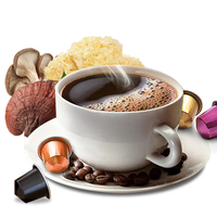 Capsule de café aux champignons aromatisés, mélangée avec des extraits de champignons naturels variés, matières premières, énergie, concentration