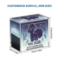 Boîte de rangement en acrylique transparent Caiya Elite Trainer avec couvercle magnétique résistant aux UV, en plastique rectangulaire pour cartes de jeu