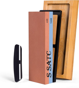 <span class=keywords><strong>Kit</strong></span> de 4 afiladores de cuchillos de cocina profesionales, piedra de afilar de doble grano 400/1000, soporte OEM personalizado - Product Image 1