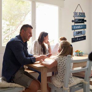 Bless the Food Before Us Sign Farmhouse Kitchen Decoración de pared personalizada Rústico Comedor Arte de la pared Decoración Vintage Colgando Letreros de madera - Product Image 5