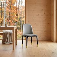 Chaise de salle à manger moderne en cuir PU marron pour salle à manger