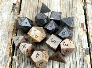 Unique <b>Polyhedral</b> Wooden <b>Dice</b> 7-Piece Set Durable Eco-Friendly Luxury Handmade for RPG Board Games Collectors Tradebyd - Product Image 1