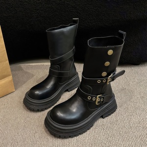 <span class=keywords><strong>Botas</strong></span> de Diseño de Lujo Estilo Británico para Mujer, <span class=keywords><strong>Botas</strong></span> Altas Otoño 2025, Color Marrón Retro - Product Image 5
