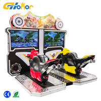 Machine de jeu d'arcade de course de moto anglaise Twins FF Metal 2 joueurs simulateur de course monnayeur 1 an pour parcs d'attractions