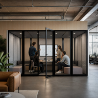 Cabine acoustique modulaire préfabriquée insonorisée et mobile pour conférences, idéale pour hôtels, salons, écoles et bureaux commerciaux