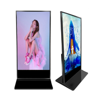 Stan iklan layar ganda 75 inci Totem Stan Stan iklan Digital LCD pemutar berdiri lantai Android manajemen iklan jarak jauh WIFI