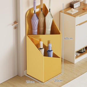 Porte-parapluies moderne en métal, artisanat, double face, capacité de 10 parapluies, finition thermolaquée, bac de rangement pour porte d'entrée - Product Image 1