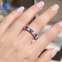 Bague de mariage en or 10k 14k 18k avec diamant bleu de laboratoire VVS de haute qualité, bijoux fins pour femmes sur mesure