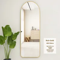 Miroir d'habillage moderne pour la maison Miroir de sol mural adhésif de style INS en alliage d'aluminium pleine longueur Matériau métallique