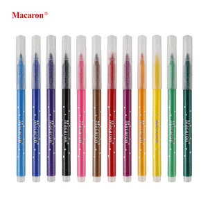 Macaron 12pcs long lanh mực đánh dấu thiết kế thời trang Bút đánh dấu hình tam giác Thùng thiết kế màu Bút Đánh Dấu - Product Image 2