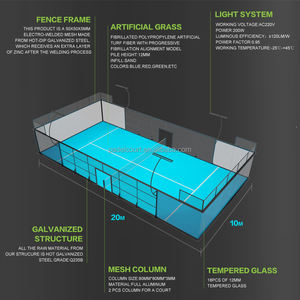 Cancha de Pádel con Logotipo Personalizado, Dimensiones de Cancha Panorámica con Césped Artificial - Product Image 5